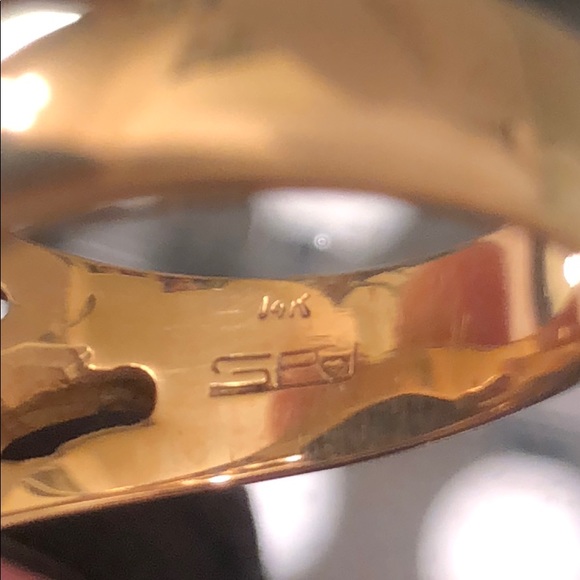 🤩14K SOLID GOLD & BLACK OPAL RARE UNIQUE ONE OF A KIND CUSTOM RING MENS/womens - Picture 7 of 17